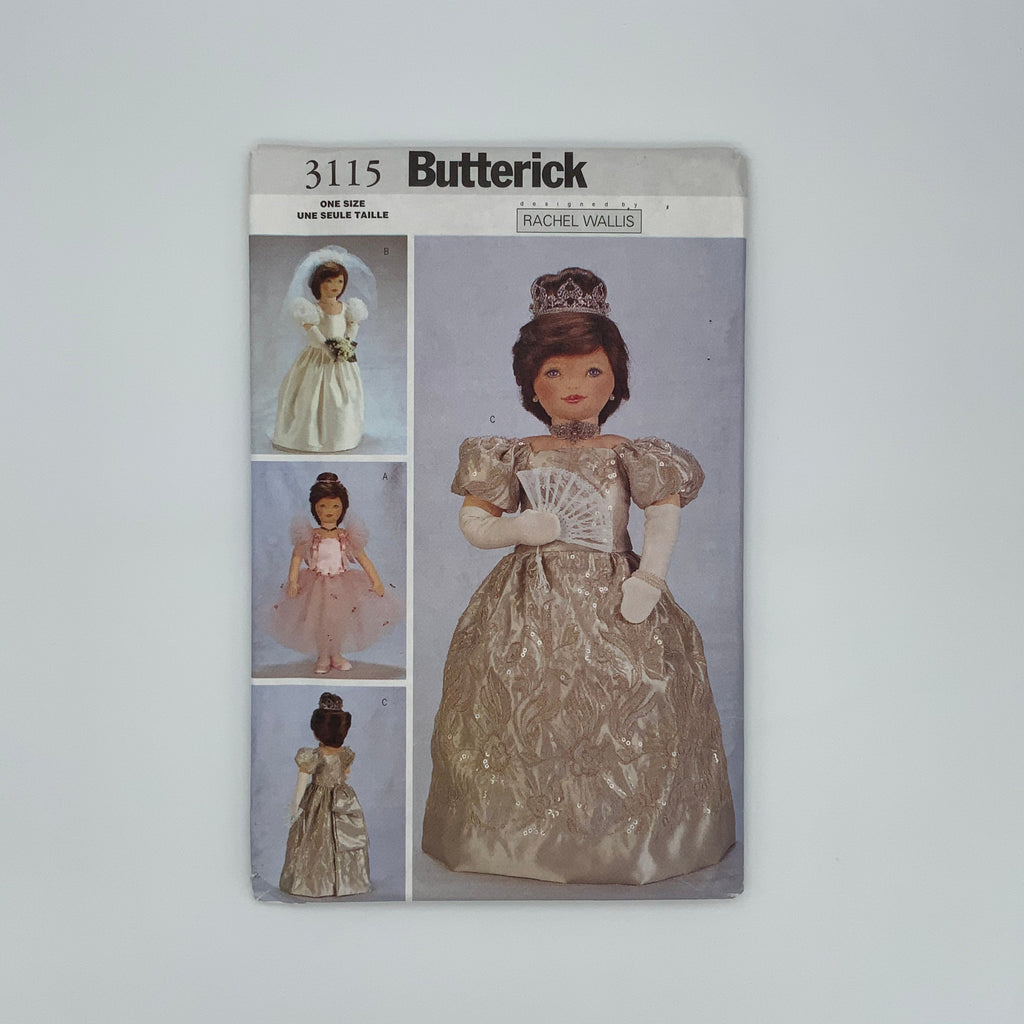 Butterick 3115 (2001) Rachel Wallis 23" Doll Clothes - Uncut Doll Clothes Sewing Pattern