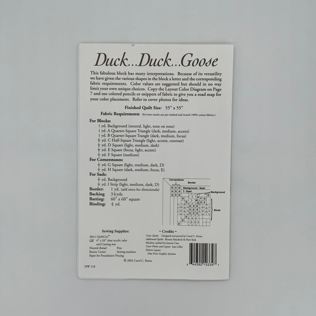 Duck...Duck...Goose - Heatherworks - Uncut Quilt Pattern